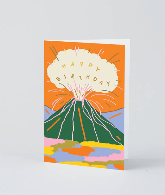 'Birthday Volcano' Folierte Grußkarte